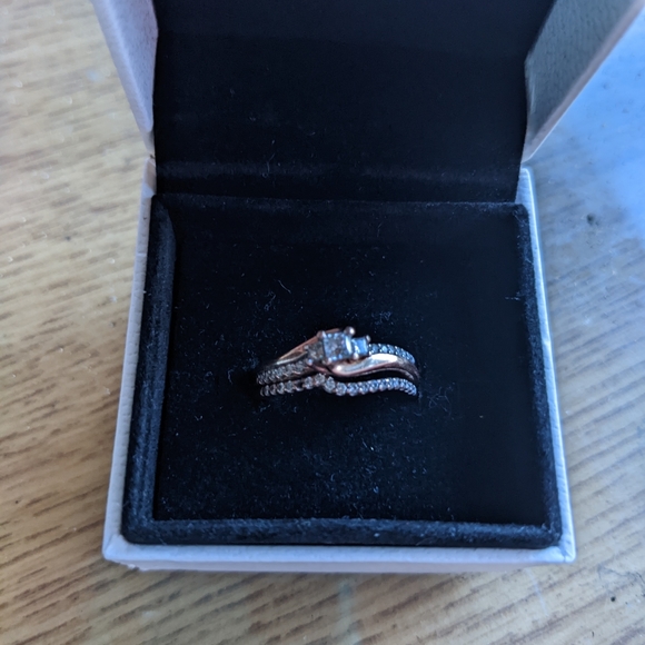 10K Unique Rose gold wedding set - Picture 4 of 6